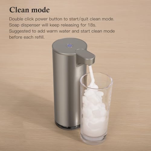 Automatic Foaming Soap Dispenser, Rechargeable Touchless Foam Hand Soap Dispenser for Bathroom, Stainless Steel Soap Pump for Kitchen, Water-Resistant, Xmas Gift 9oz - Image 6