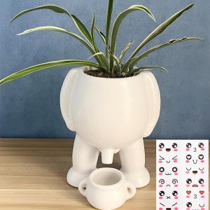 Creative Ceramic Human Shape Planter - Funny Penis Planter with Drainage, Stylish Peeing Pot for Indoor/Outdoor Piss Succulent Plant Pot, Gift for Father Friends Family, 5.4 Inches (White)