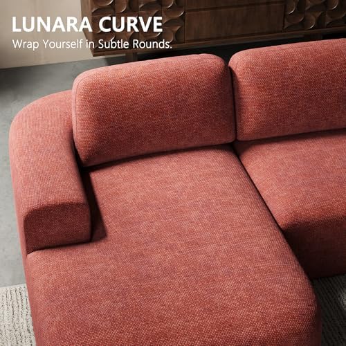 Dowinx 107'' Modular Sectional Sofa Couch with Chaise, No Assembly Required, Modern Woven-Textured Upholstery, Convertible L-Shaped Design for Living Room – Rust Brown - Image 7