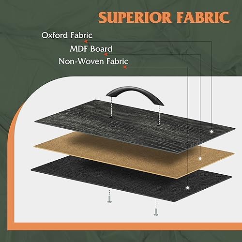 WLIVE Nightstand with 3 Drawers, Fabric Dresser, Organizer Unit, Storage Dresser for Bedroom, Hallway, Entryway, Closets, Steel Frame, Wood Top, Easy Pull Handle, Charcoal Black Wood Grain Print - Image 8